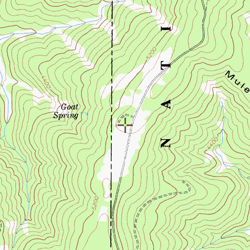 Topographic Map of Goat Camp (historical), CA