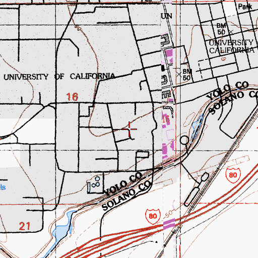 Topographic Map of Bainer Hall, CA