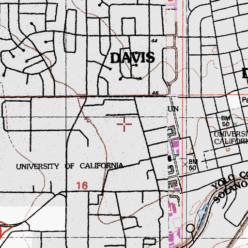 Topographic Map of Cowell Student Health Center, CA