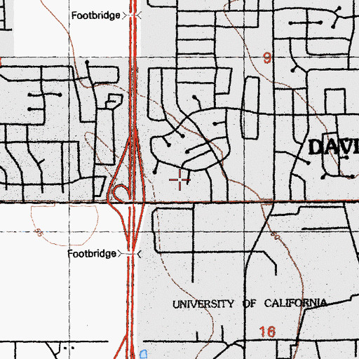 Topographic Map of Emerson Hall, CA