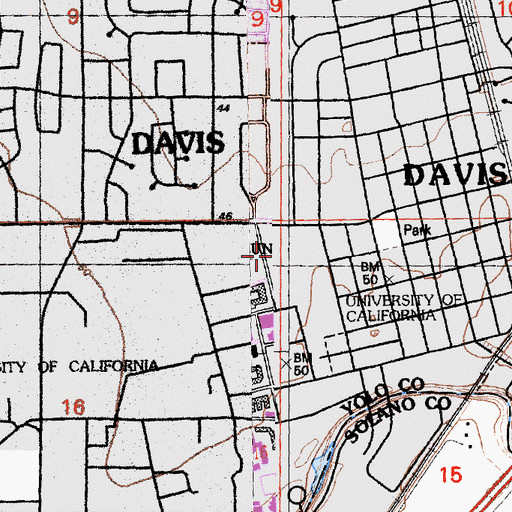 Topographic Map of Howard Intramural Field, CA