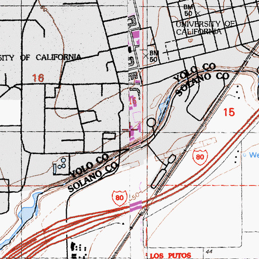 Topographic Map of King Hall, CA