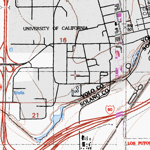 Topographic Map of Leach Hall, CA