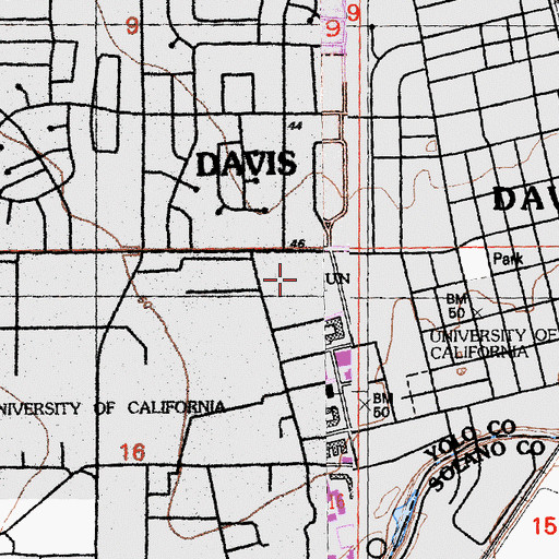 Topographic Map of Main Intramural Field, CA