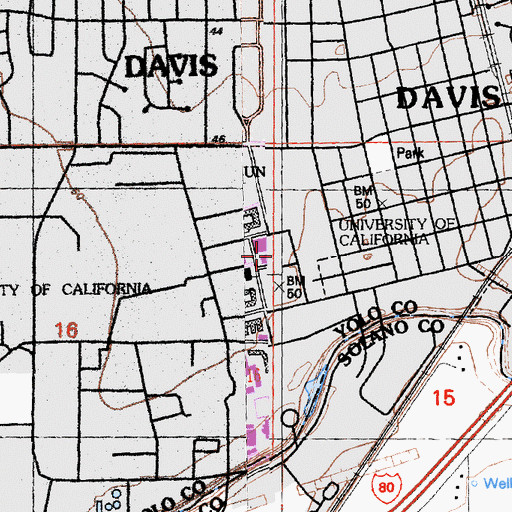 Topographic Map of Memorial Union, CA