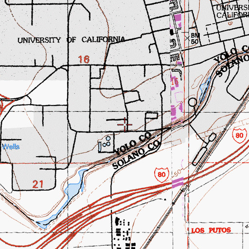 Topographic Map of Meyer Hall, CA