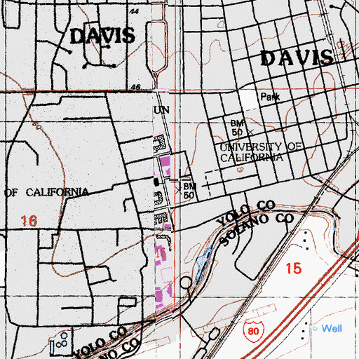 Topographic Map of North Hall, CA