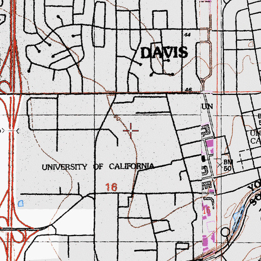 Topographic Map of Regan Hall, CA