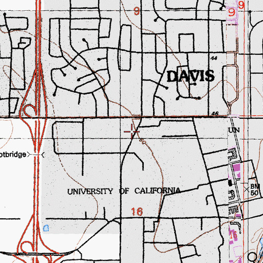 Topographic Map of Ryerson Hall, CA