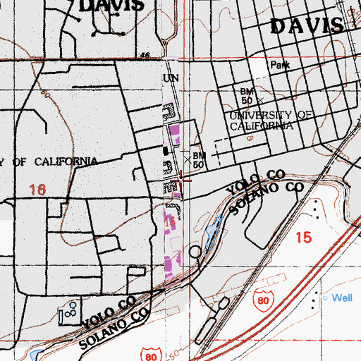 Topographic Map of Shields Library, CA