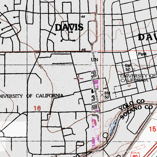 Topographic Map of Veihmeyer Hall, CA