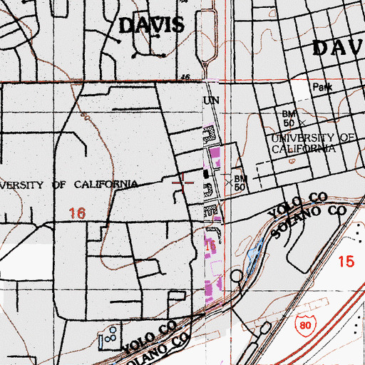 Topographic Map of Wellman Hall, CA
