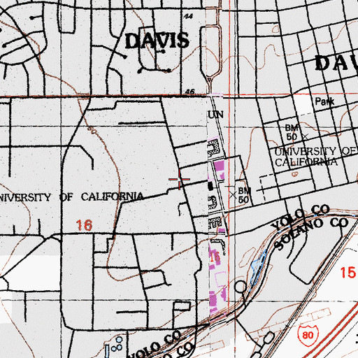 Topographic Map of Wickson Hall, CA
