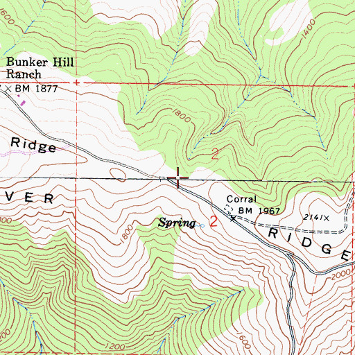 Topographic Map of Bunker Hill School (historical), CA