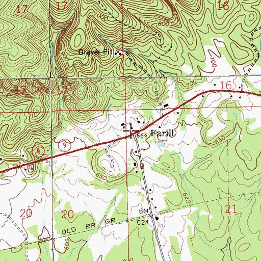 Topographic Map of Farill Post Office (historical), AL