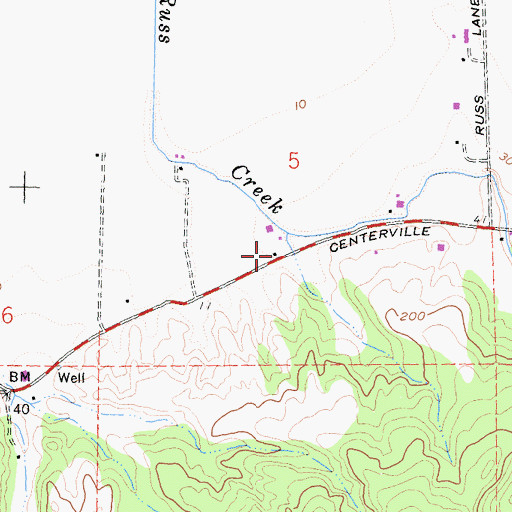 Topographic Map of Centerville School (historical), CA