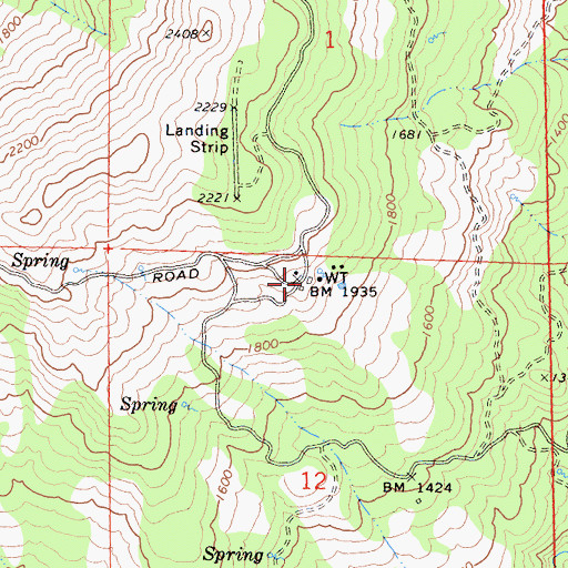 Topographic Map of Marr Ranch, CA