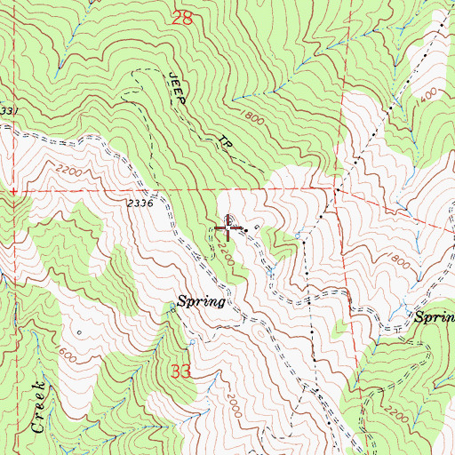 Topographic Map of Perry Ranch, CA