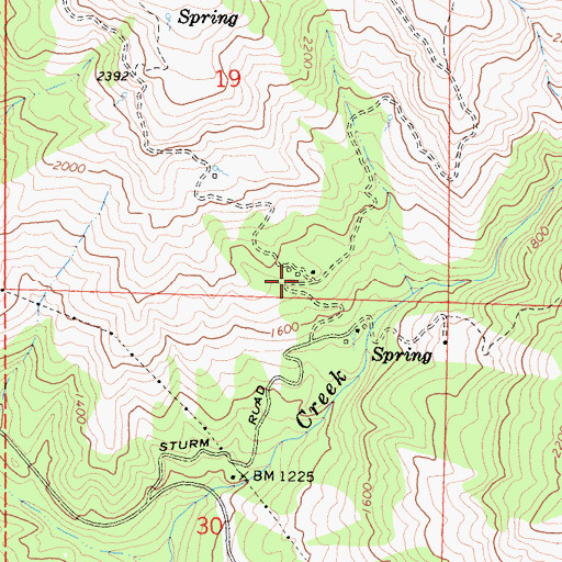 Topographic Map of Sturm Ranch, CA