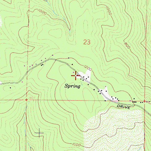 Topographic Map of The Springs, CA