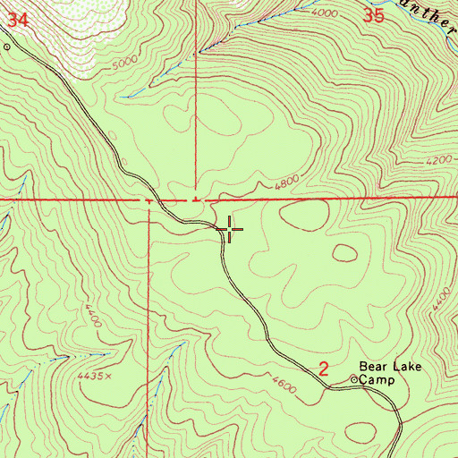 Topographic Map of Bear Lake (historical), CA