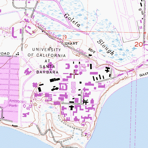 Topographic Map of Buchanan Hall, CA
