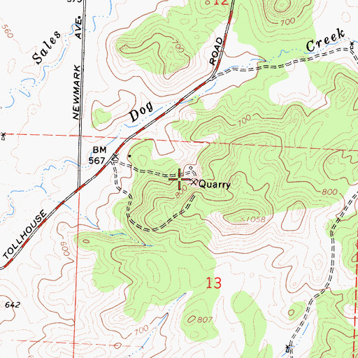 Topographic Map of Academy Granite Quarry, CA