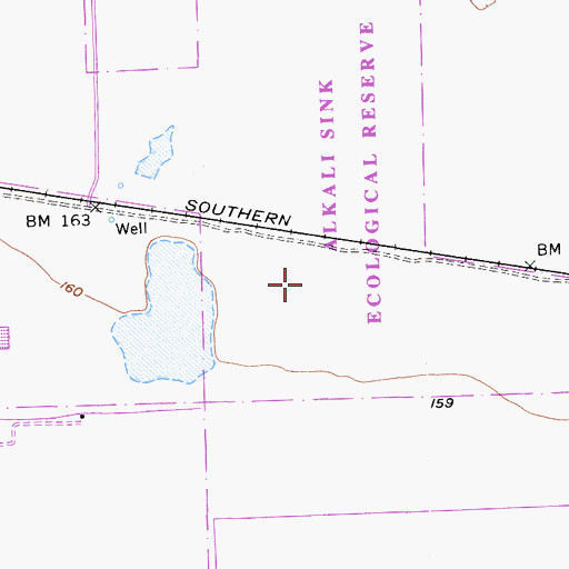 Topographic Map of Alkali Sink Ecological Reserve, CA