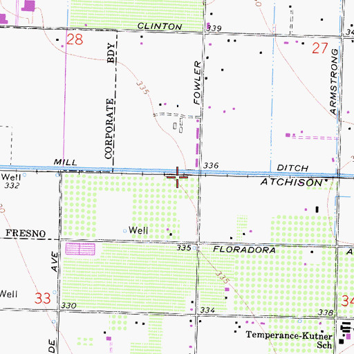 Topographic Map of Bronge (historical), CA