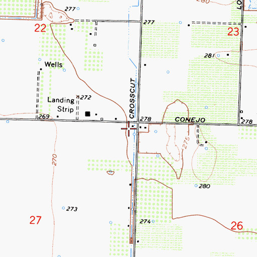 Topographic Map of Central School (historical), CA