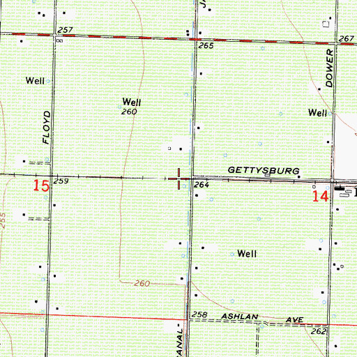 Topographic Map of Dickerson (historical), CA