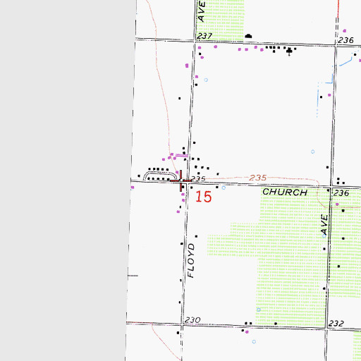 Topographic Map of Floyd School (historical), CA