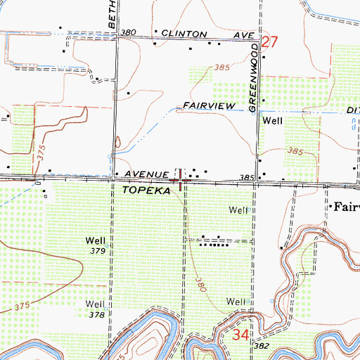 Topographic Map of Fairview School (historical), CA
