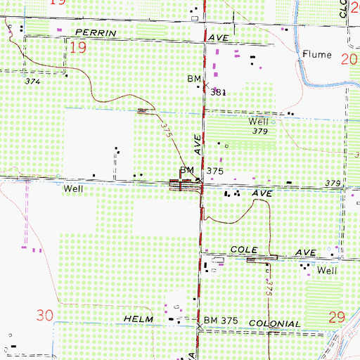 Topographic Map of Garfield School, CA
