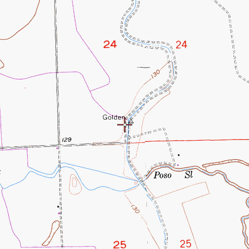 Topographic Map of Golden Hoof Ranch (historical), CA