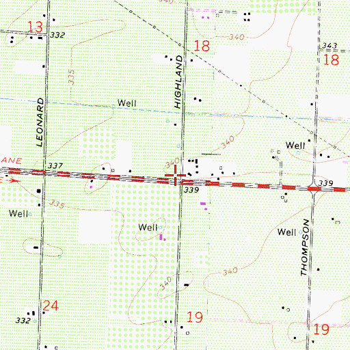 Topographic Map of Highland School (historical), CA