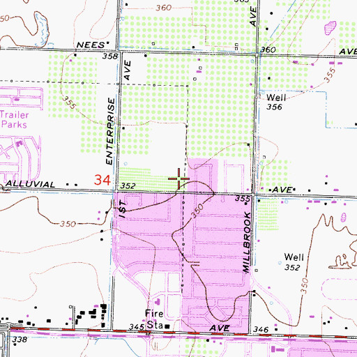 Topographic Map of Lincoln School (historical), CA