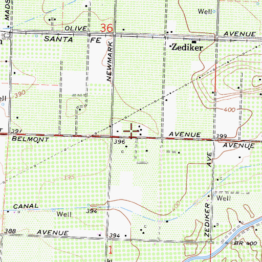 Topographic Map of Lindsay School (historical), CA