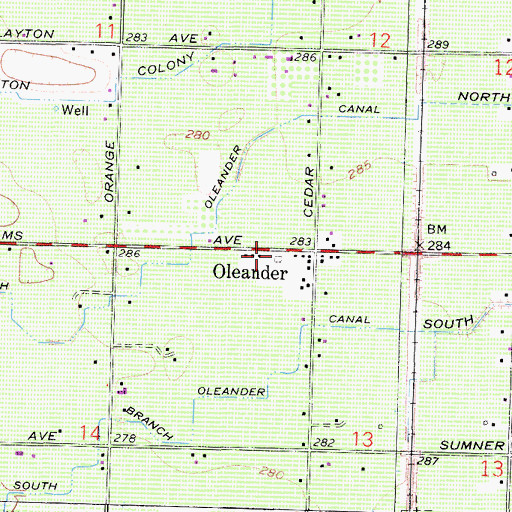 Topographic Map of Oleander School (historical), CA