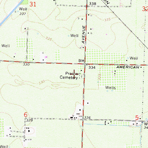 Topographic Map of Prairie School (historical), CA