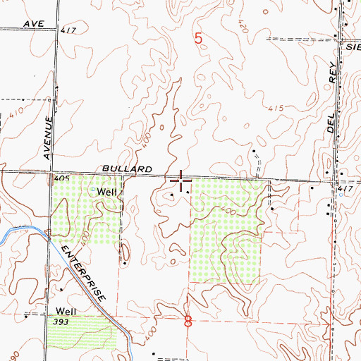 Topographic Map of Redbank School (historical), CA