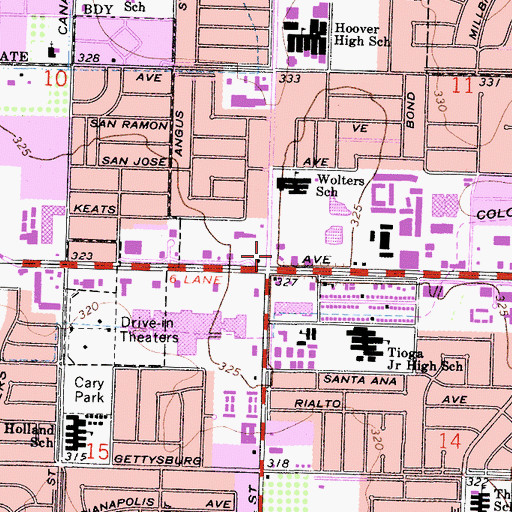 Topographic Map of Walters School (historical), CA
