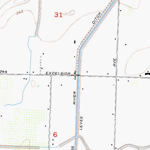 Topographic Map of Hasset (historical), CA