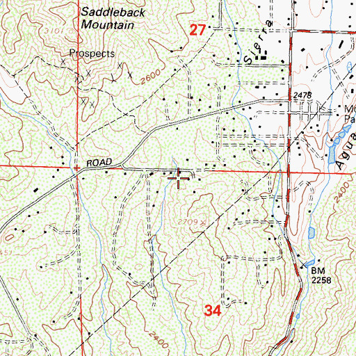 Topographic Map of Green Ranch, CA