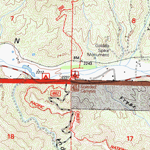 Topographic Map of Fryer Ranch (historical), CA