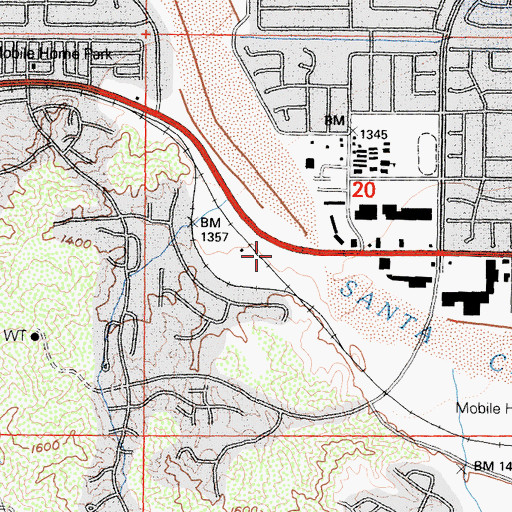 Topographic Map of Honby School (historical), CA