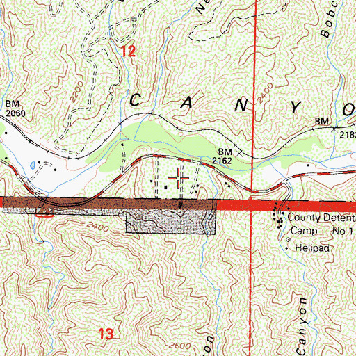 Topographic Map of Nelson Ranch, CA