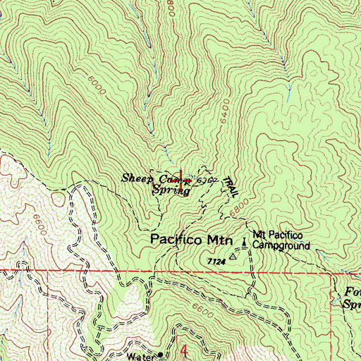 Topographic Map of Sheep Camp Spring, CA