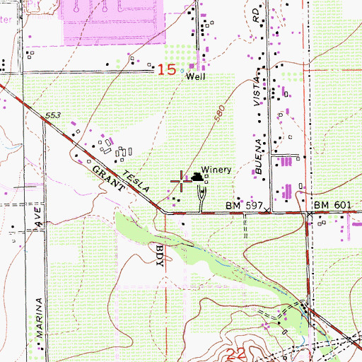 Topographic Map of Concannon Winery, CA