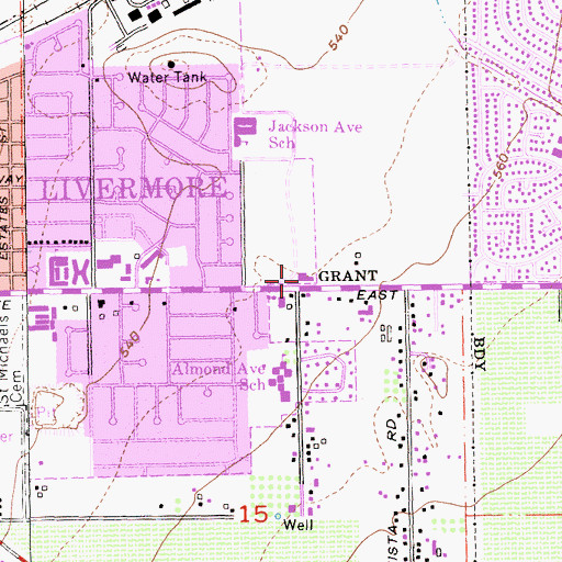 Topographic Map of Livermore - Pleasanton Fire Department Station 6, CA